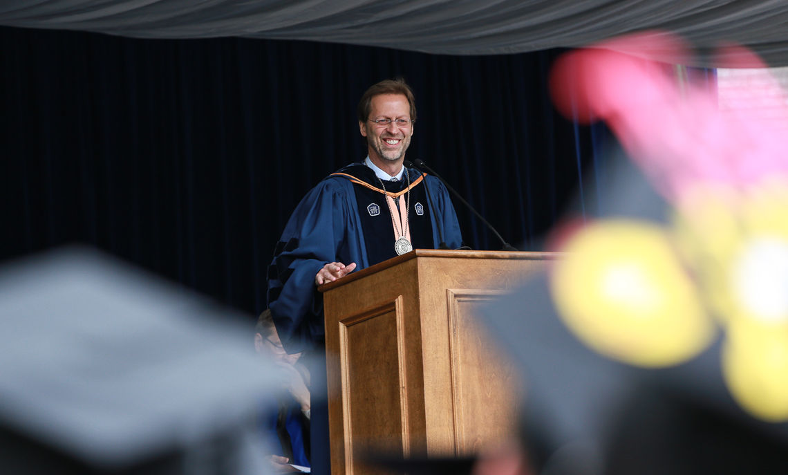President Daniel R. Porterfield tells the Class of 2015 to embrace and celebrate change.