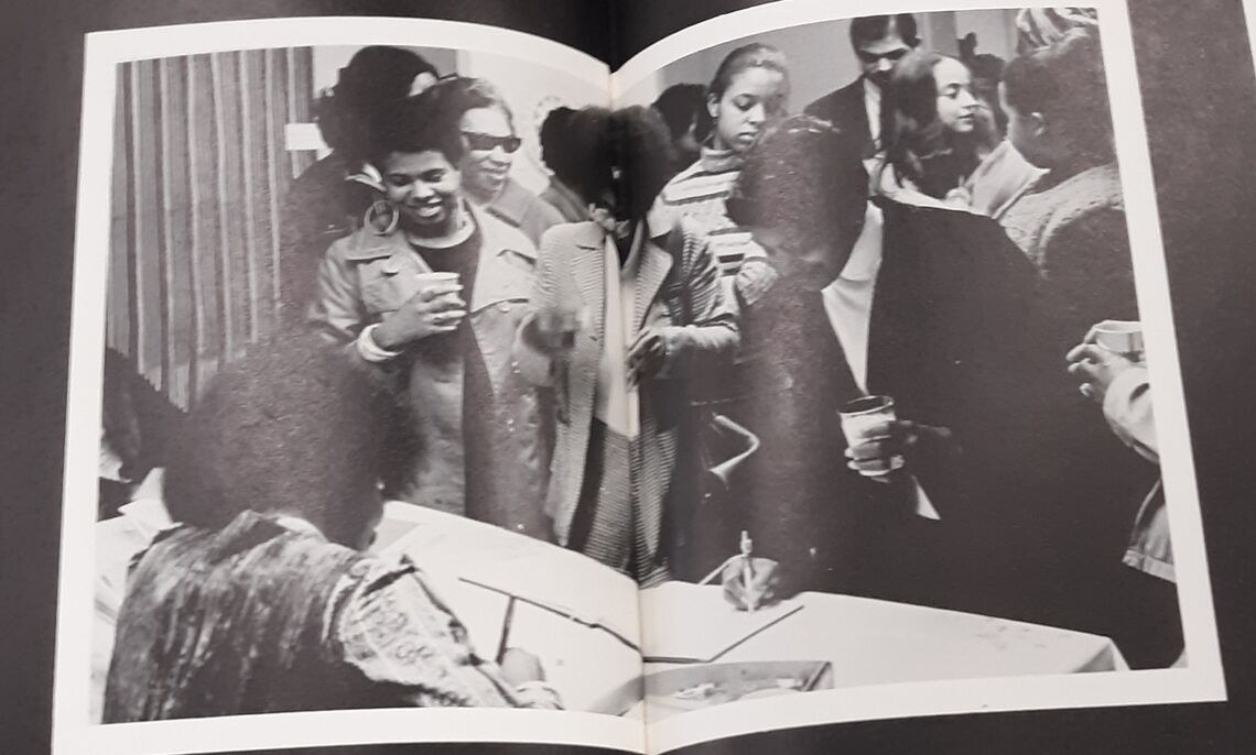 Pictures from the 1973 yearbook showing Black women and their lives on the campus