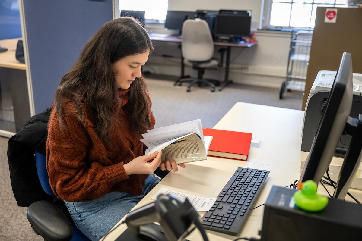 “Sometimes people only want a chapter or a specific section of a book, so I’ll scan that chapter for them and send it over on our computer,” she added.