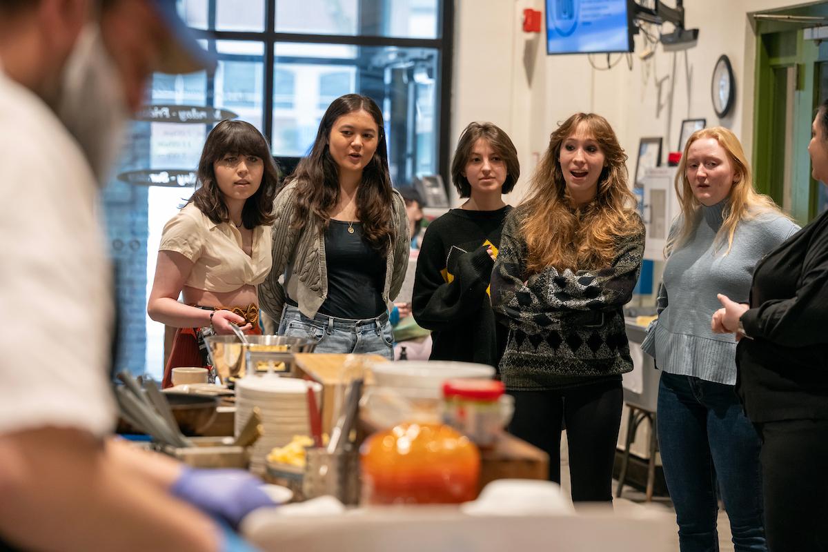 Students in the dining hall