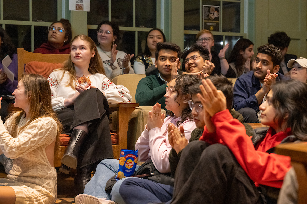 Students enjoy a talk as part of International Mother Language Day