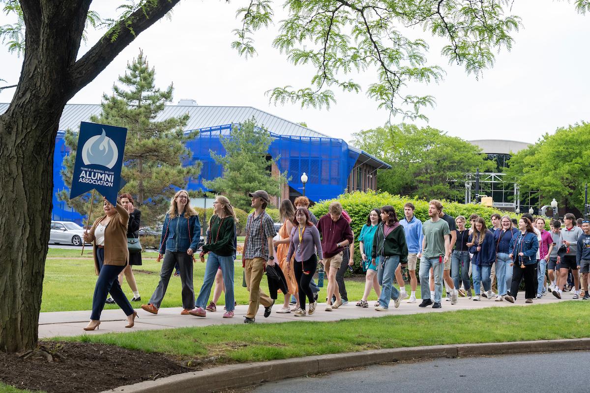 Students at the Lux et Lex walk