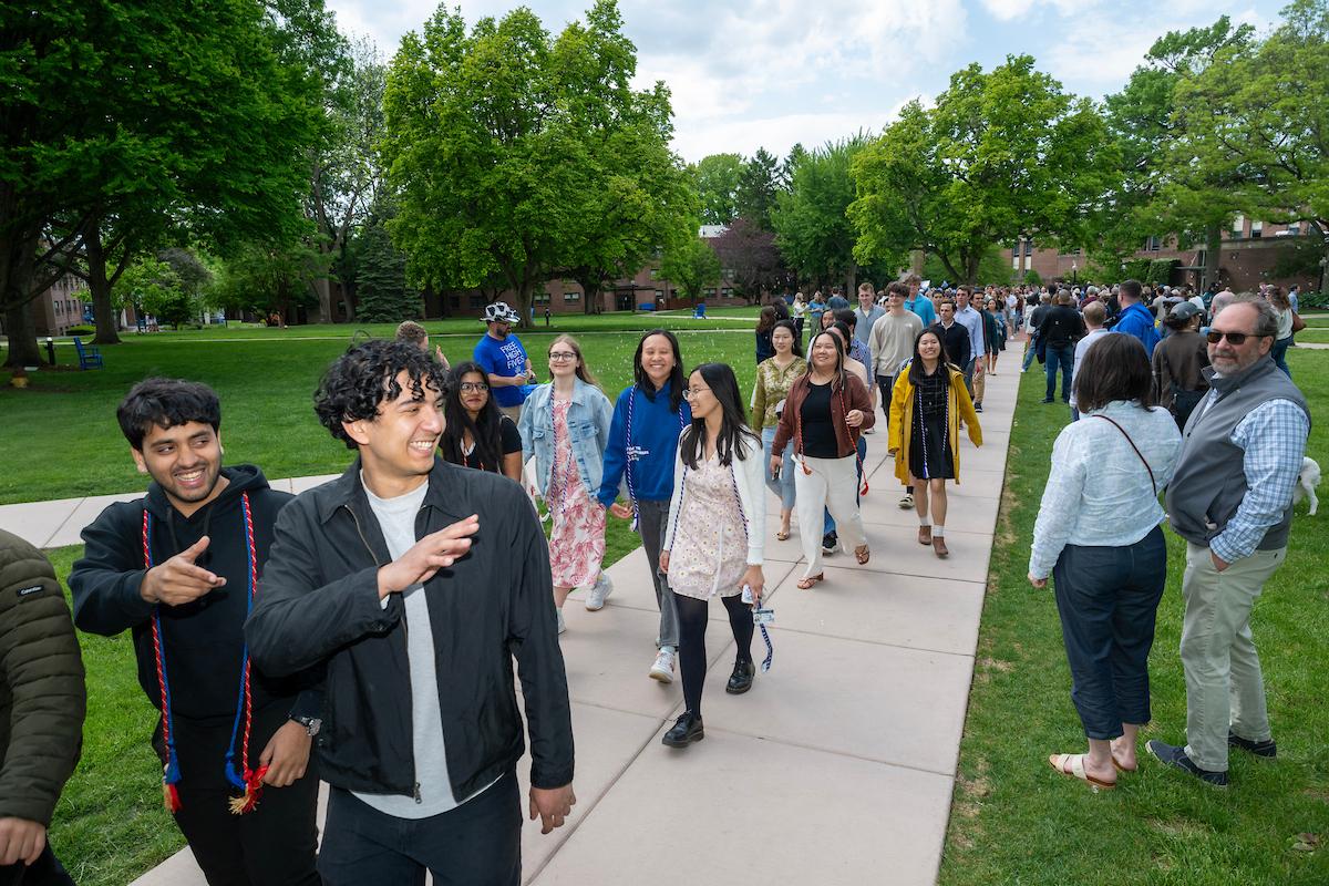 Students at the Lux et Lex walk
