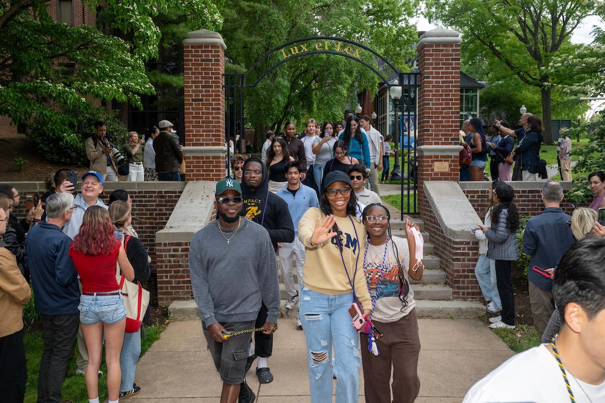 Students at the Lux et Lex walk