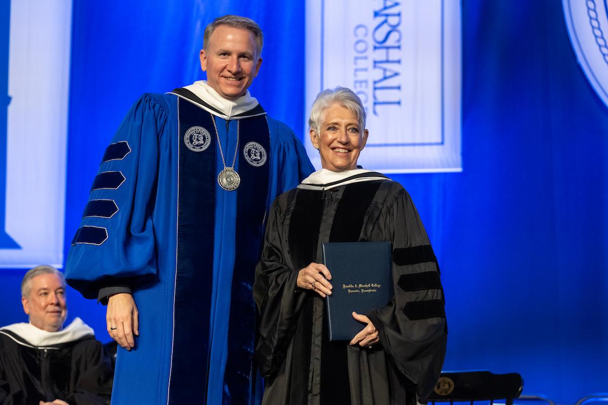 Susan Eckert and President Andrew Rich