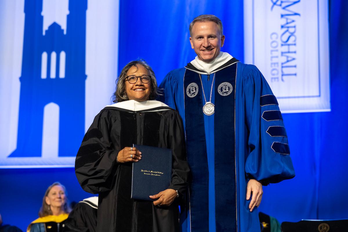 MaryAnn Robins and President Andrew Rich