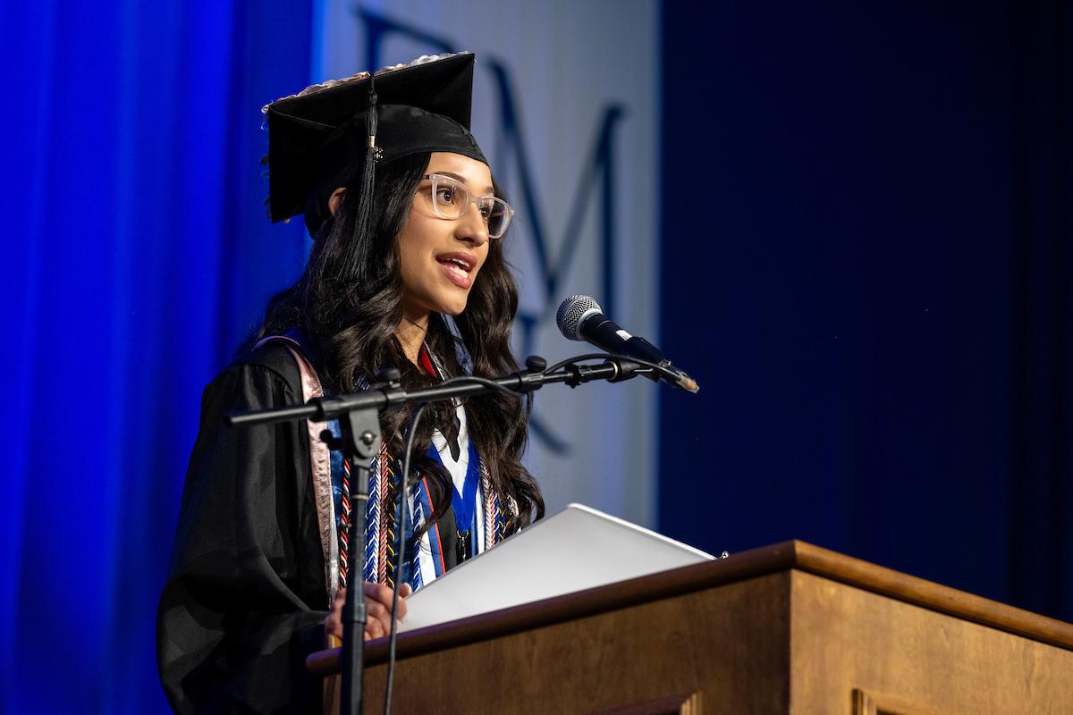 Shayra Nunez addresses the Class of 2025