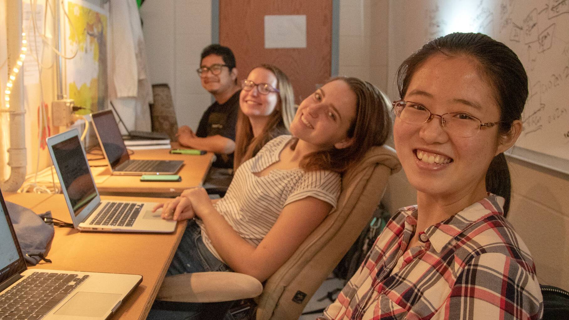 Senior Huiyan Anna Xiong with classmates