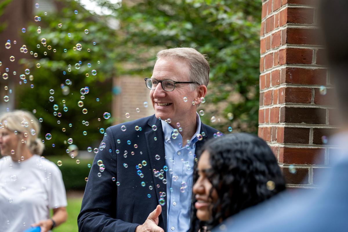 President Andrew "Andy" Rich at the Lux et Lex Walk.