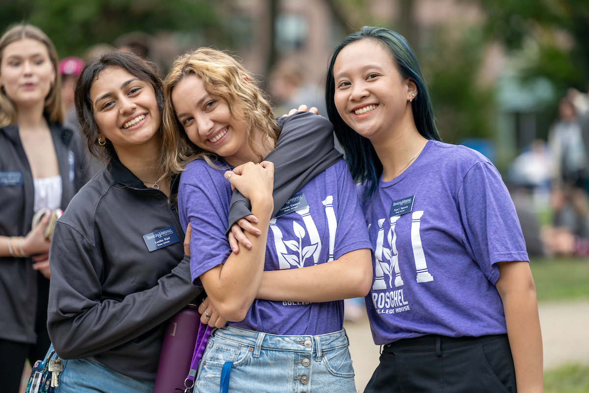 Students celebrating the Lux et Lex walk