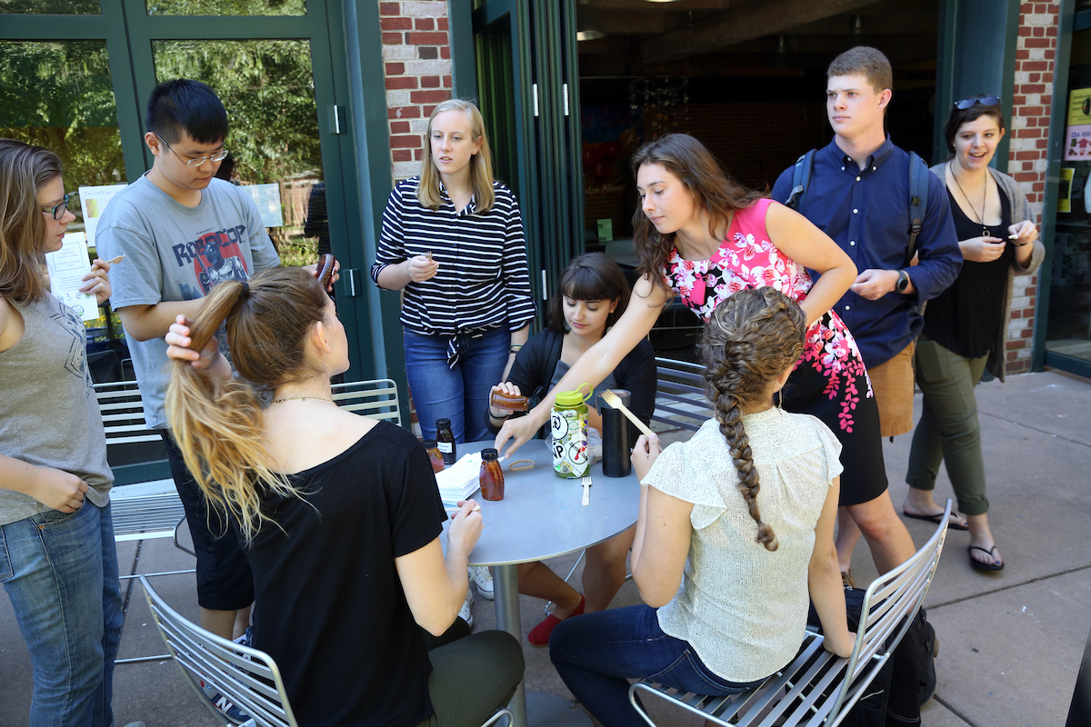 Students outside the Center for the Sustainable Environment