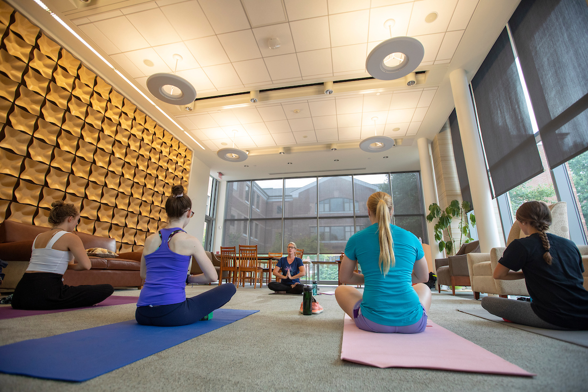 Yoga class in Weis College House