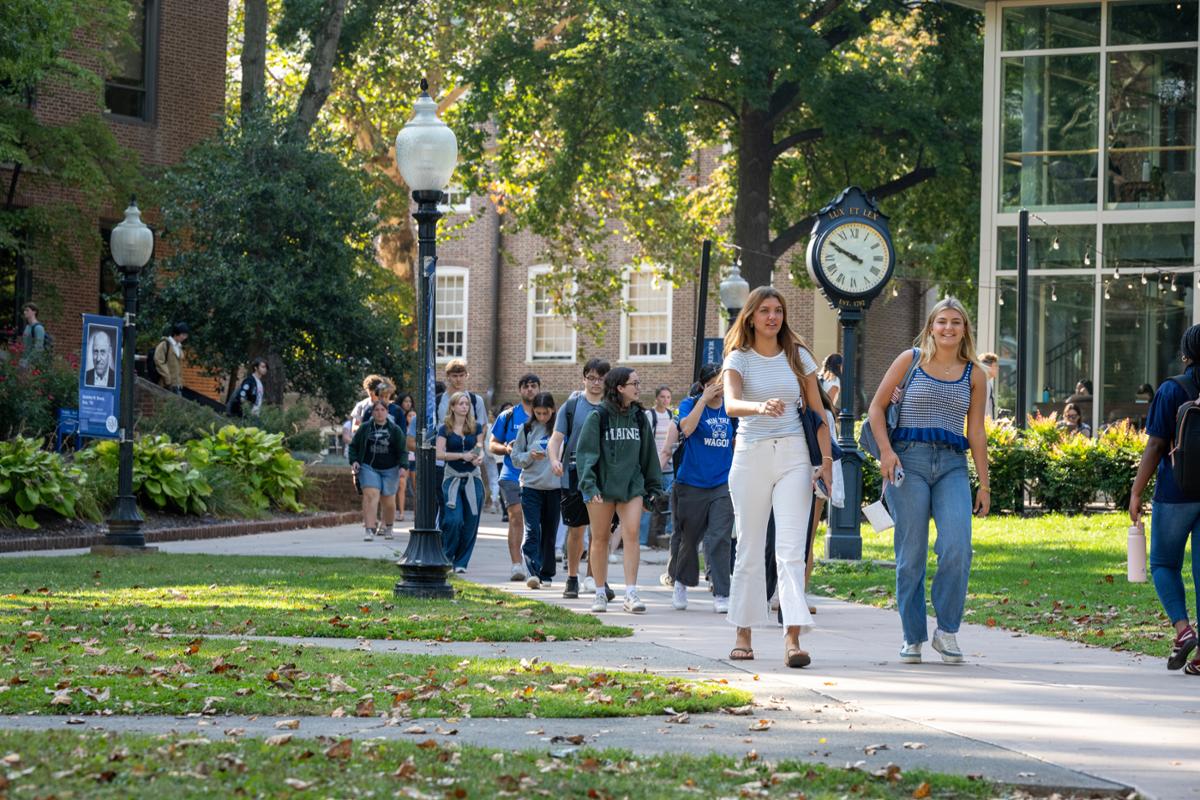 Students walking on campus