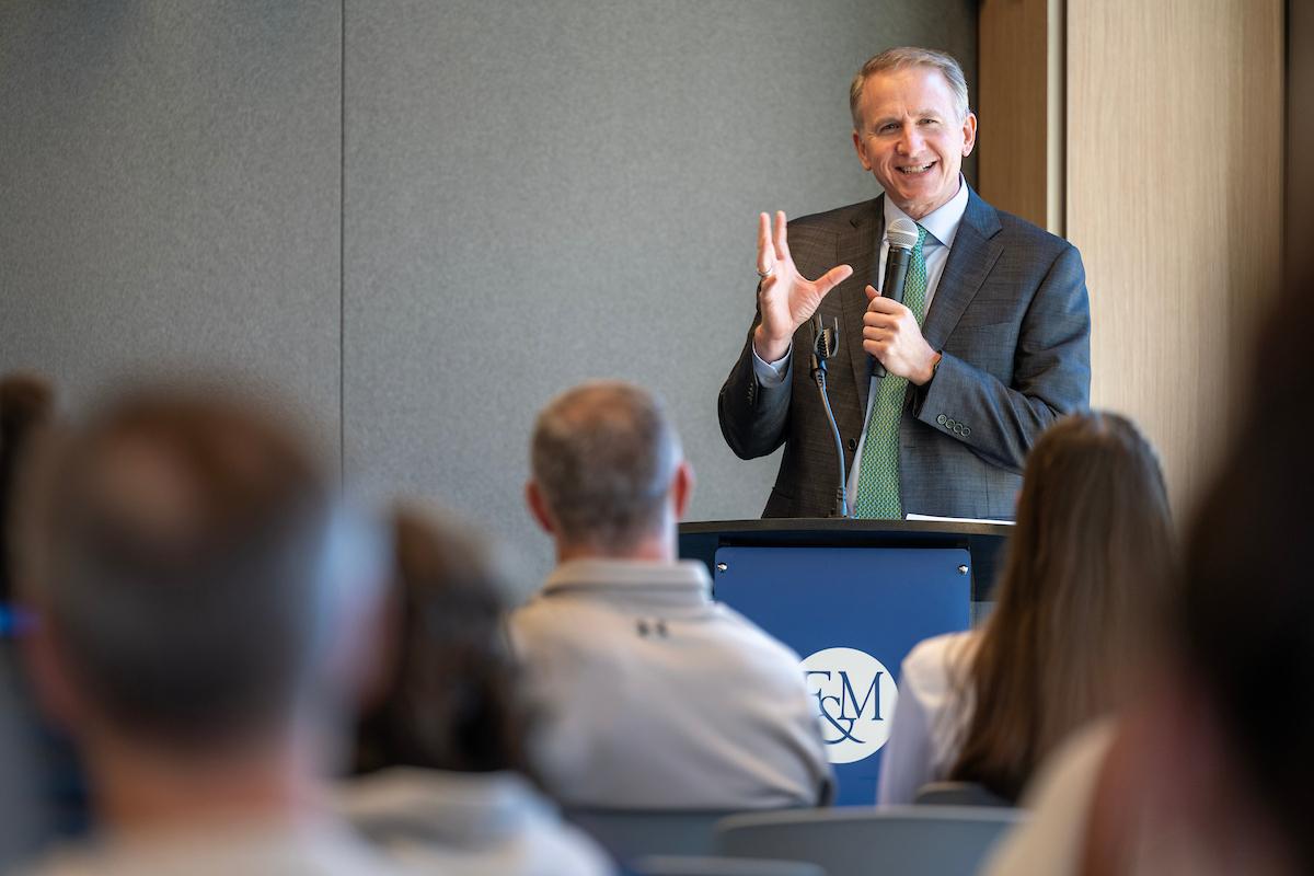 President Andrew "Andy" Rich at F&M's Fall Open House.