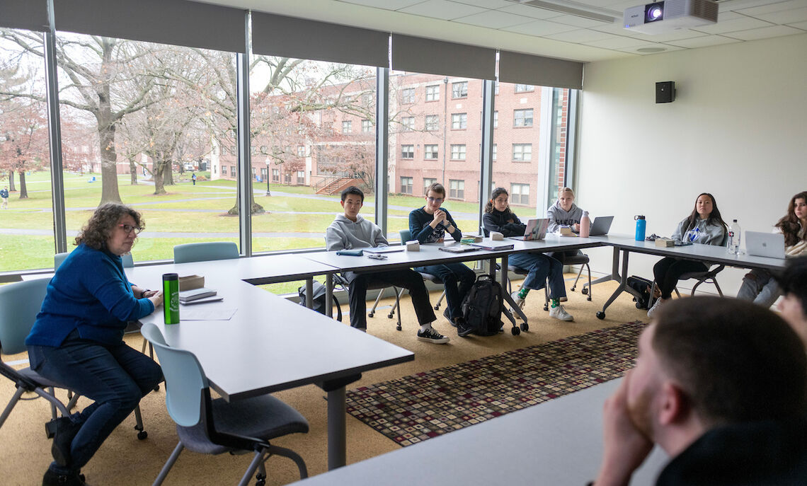 Professor of French Lisa Gasbarrone's class discusses “Les Misérables"