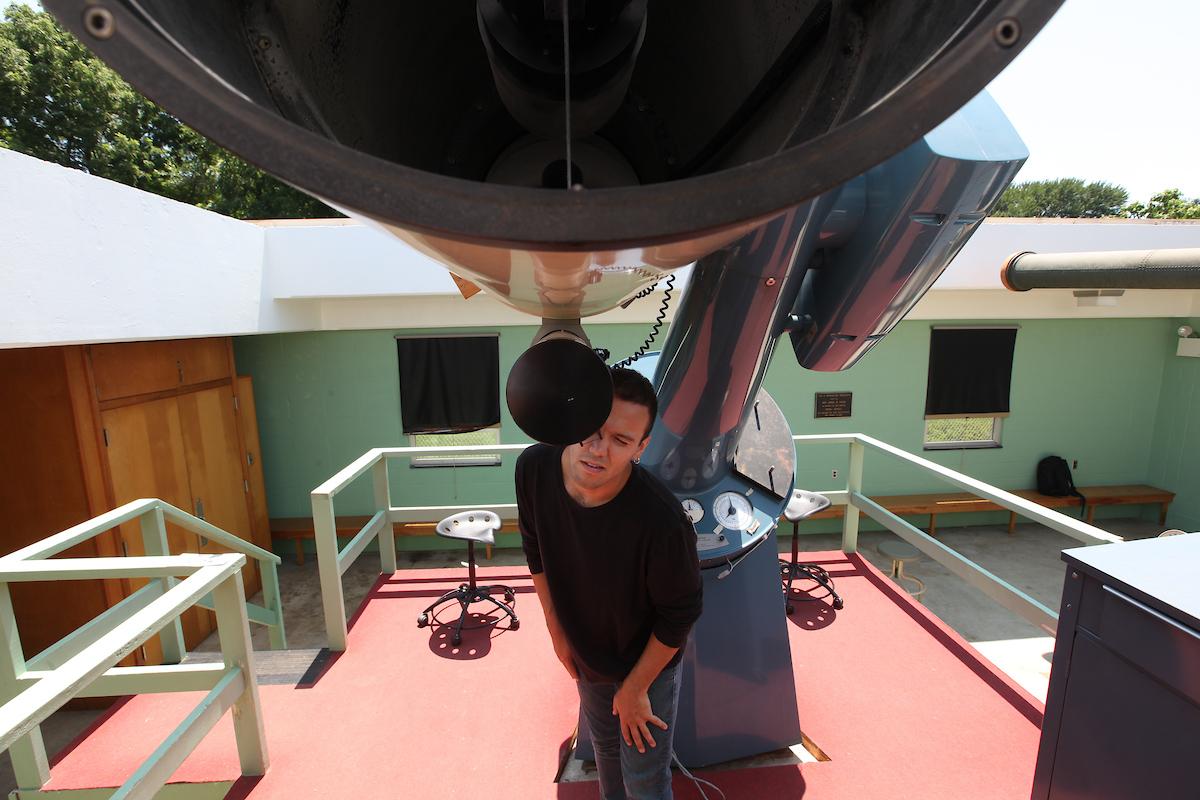 Richard Camuccio at the Grundy Observatory at F&M.