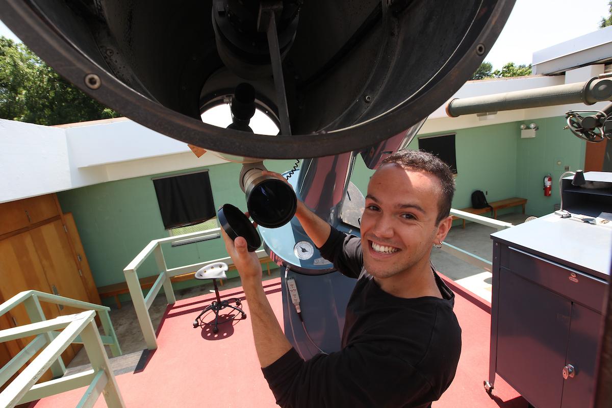 Richard Camuccio at the Grundy Observatory at F&M.