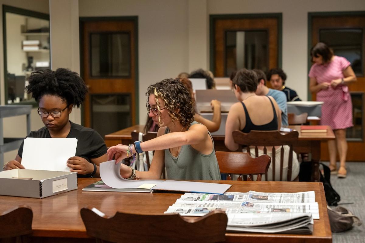 F&M students conducted research at Mennonite Life, a Mennonite history organization in Lancaster County, as part of the Reckoning With Lancaster project.