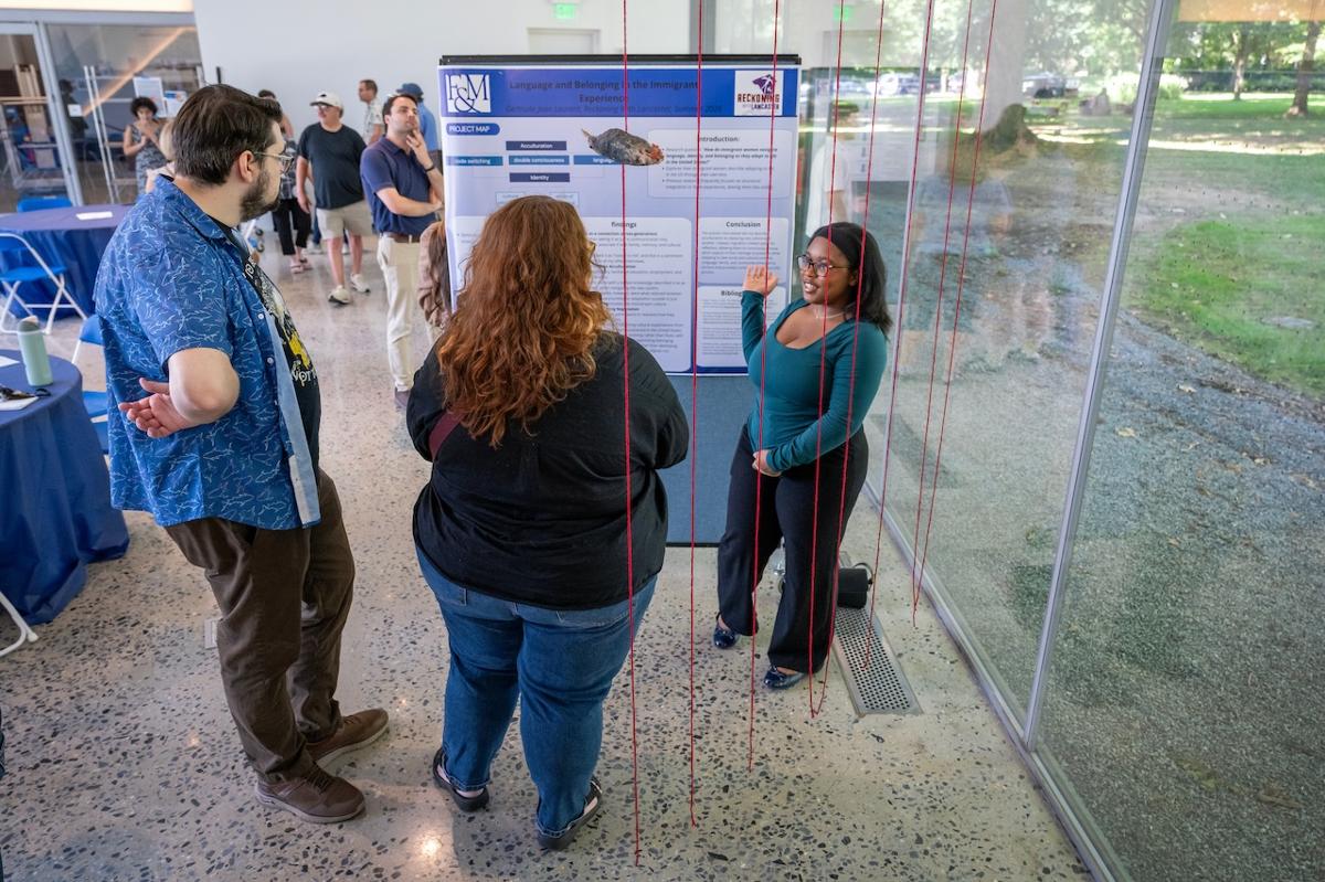 Gertrude Jean Laurent ’28 presents her research about language and belonging in the immigrant experience.