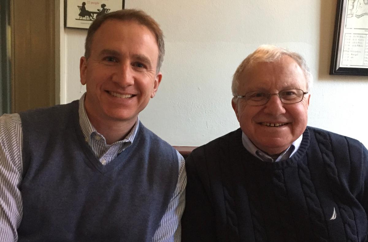 Andrew Rich, 17th president of Franklin & Marshall College, with his dad, Dan Rich.