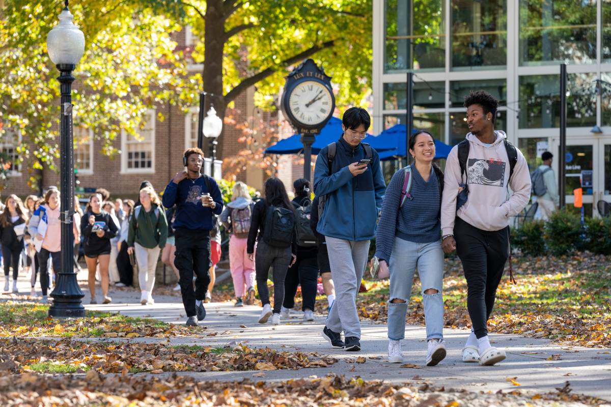 Students walk to class