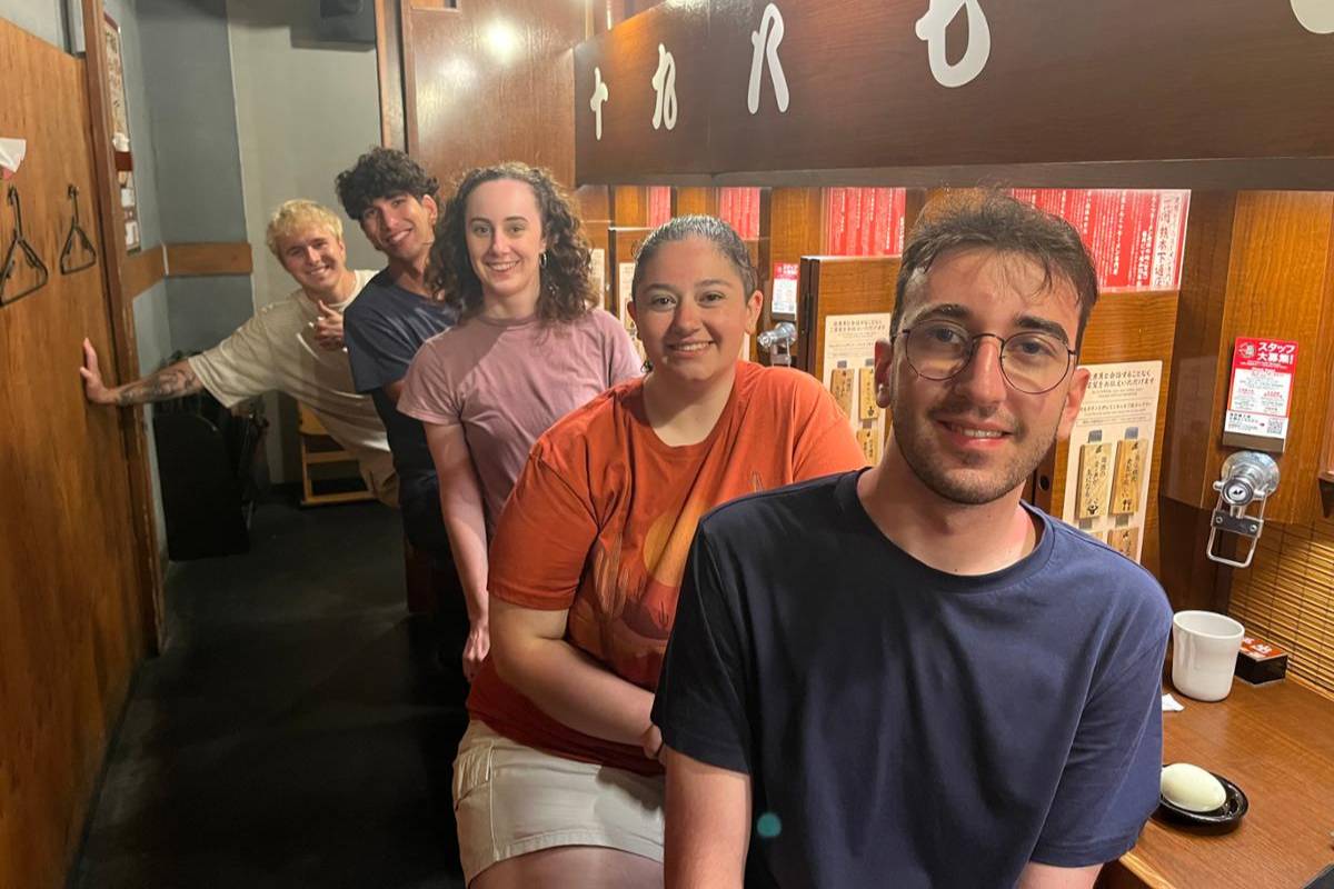 Dining at Japanese restaurant