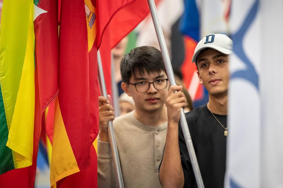 International student flags F&M