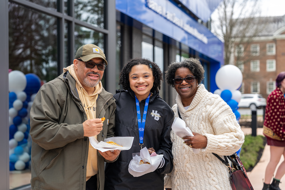 A family at Early Enrollment Day.