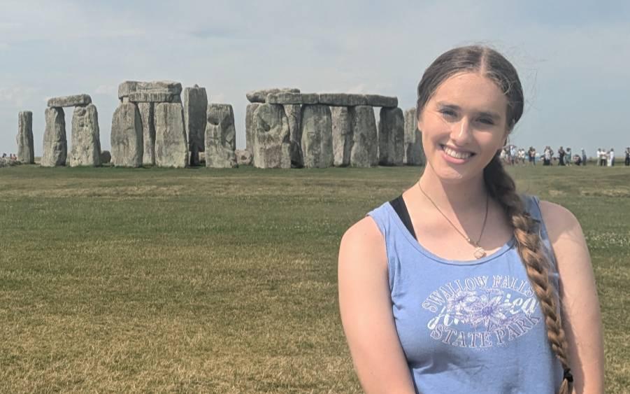 Eleanor Metz visits Stonehenge with F&M Advanced Studies in England.
