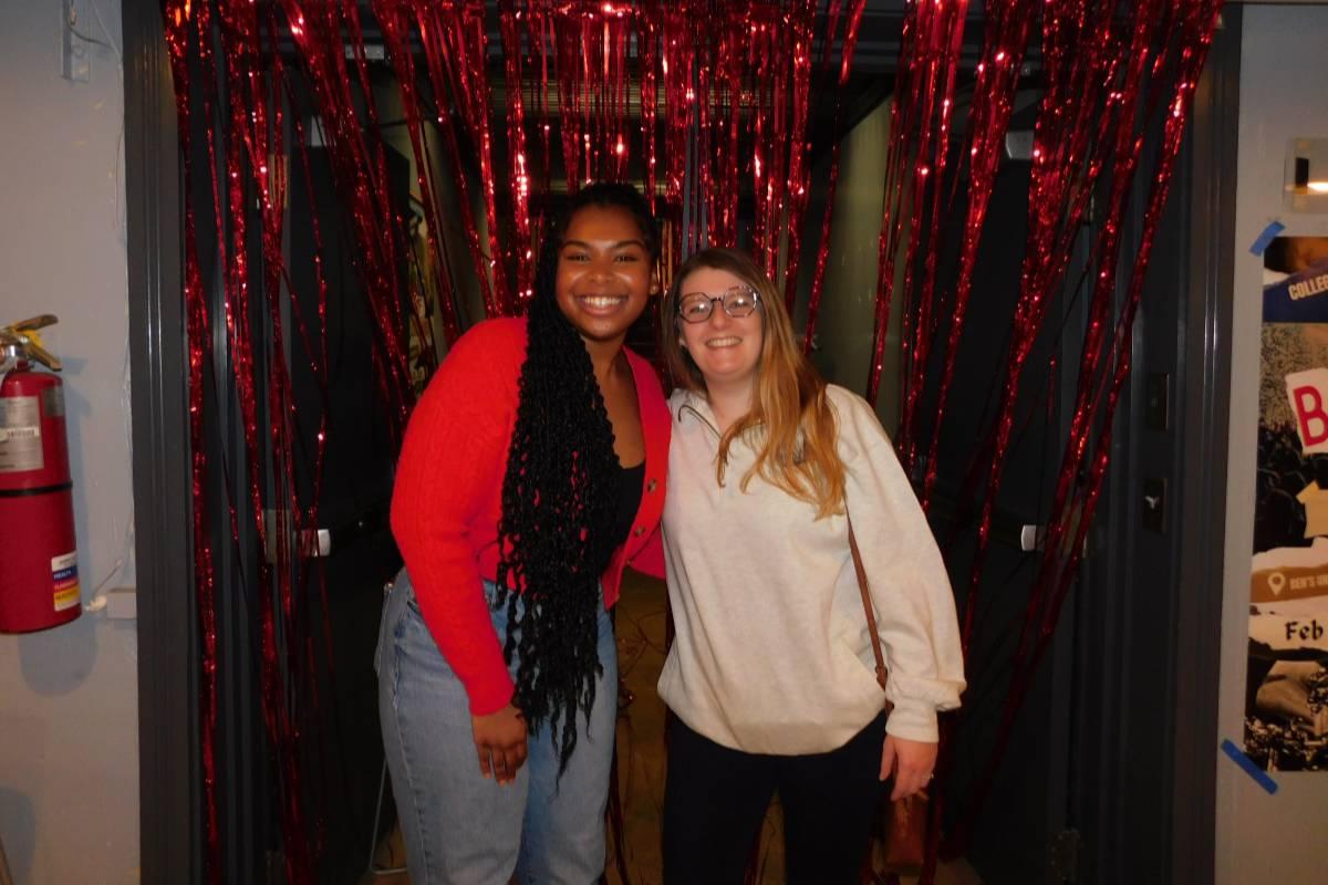  Hope Barfield ’27 with Sam Thiry, director of wellness programs at F&M