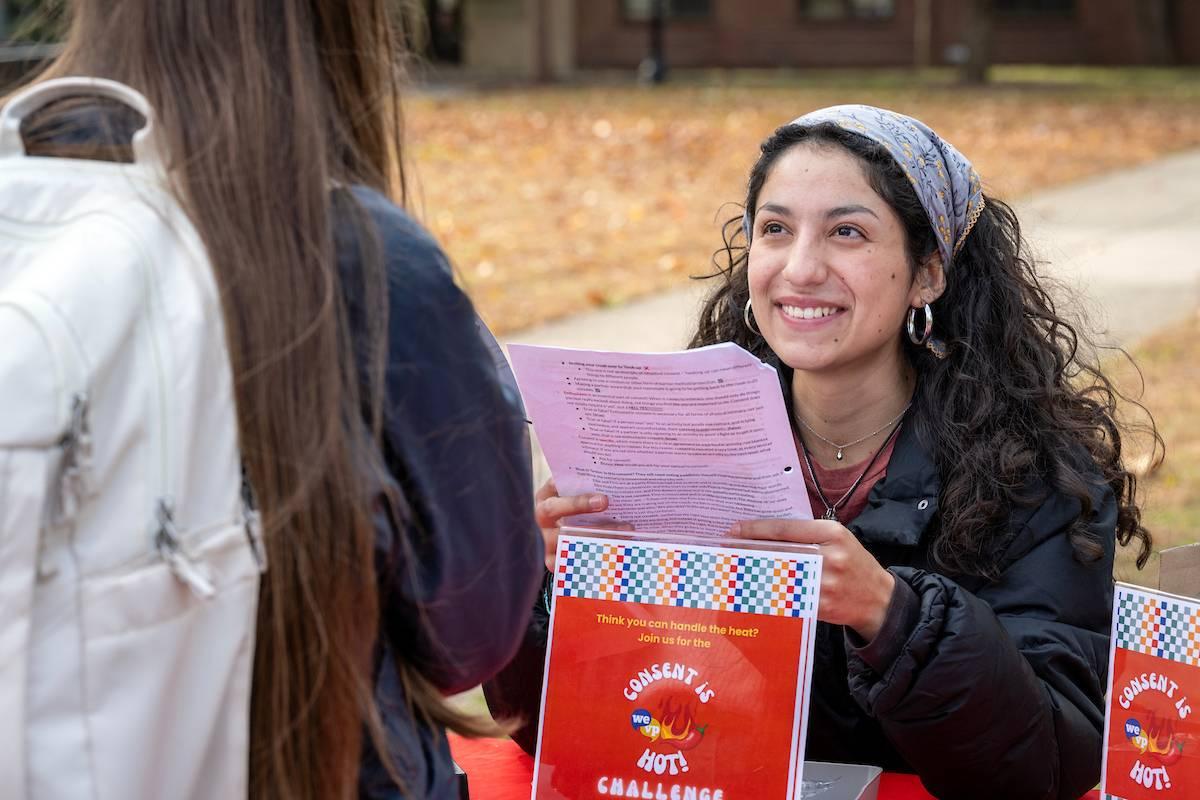 Peer health educator Maria Fernanda Araoz Pozo ’26
