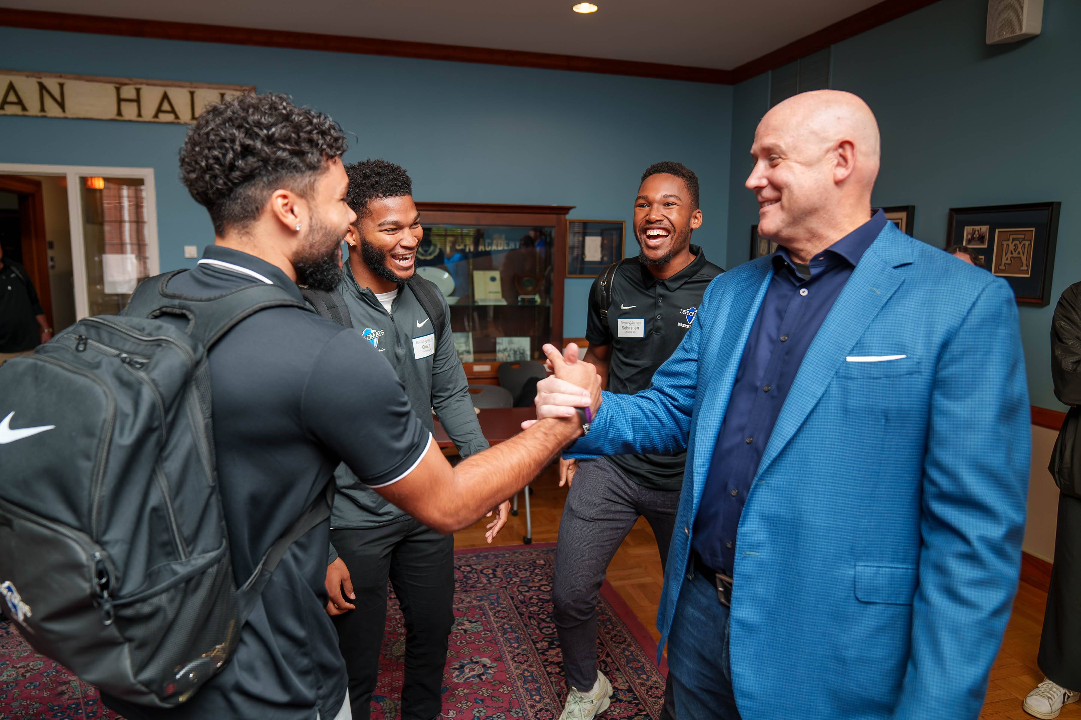 Mark Clouse with students