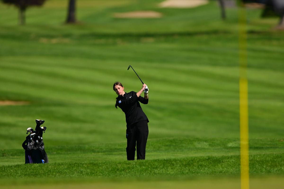 Franklin & Marshall College and the Lancaster Country Club have entered into an agreement that will allow the Diplomats’ Women’s Golf Team to practice and host multiple Centennial Conference tournaments throughout the season. (Pictured: Sarah DesChamps '28)