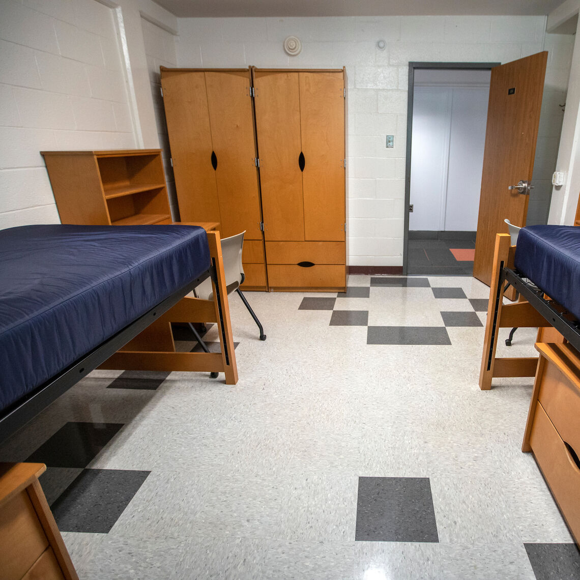 A typical room in Buchanan and Marshall Halls.