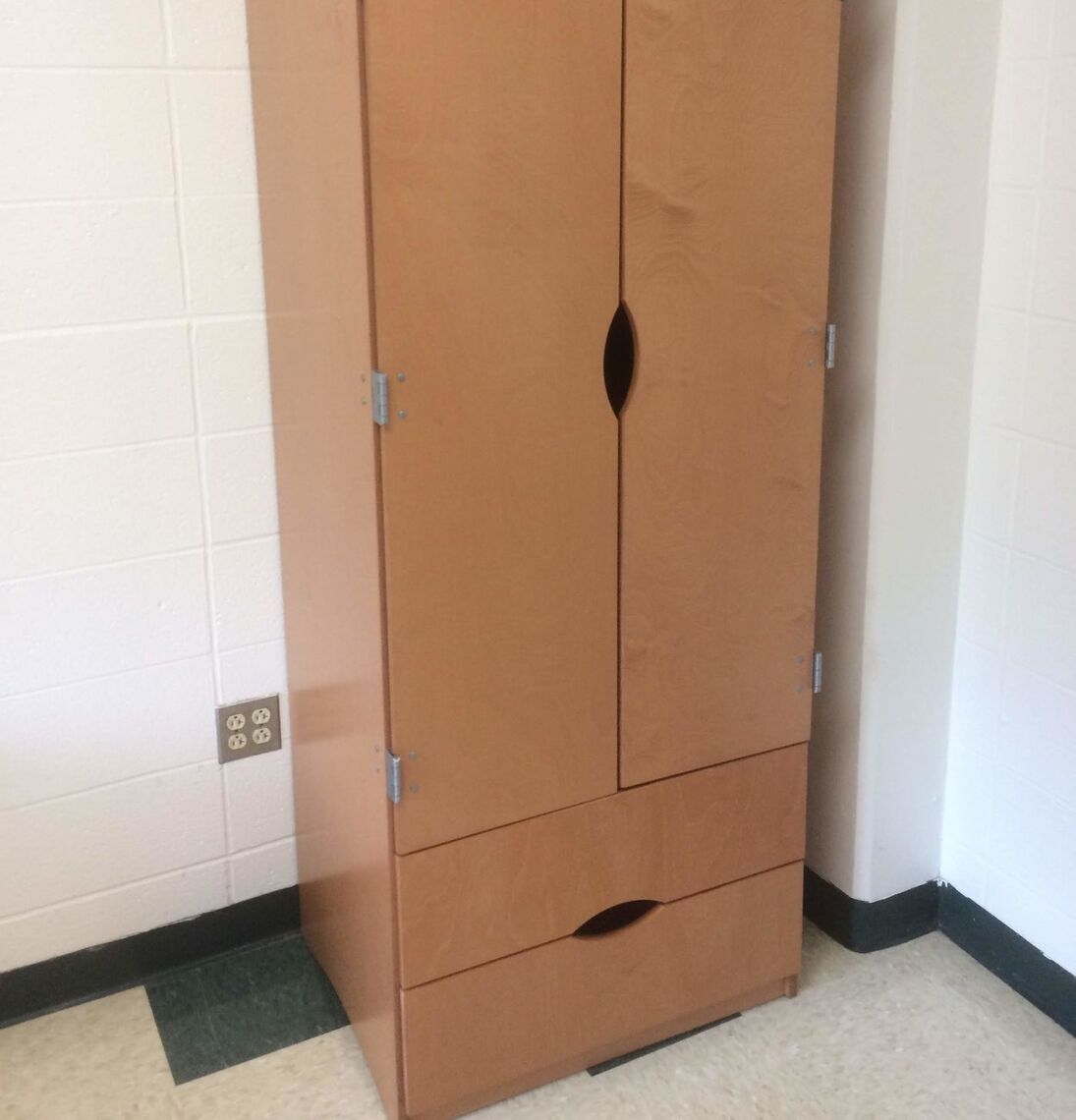 A typical closet in North Benjamin Franklin Hall.