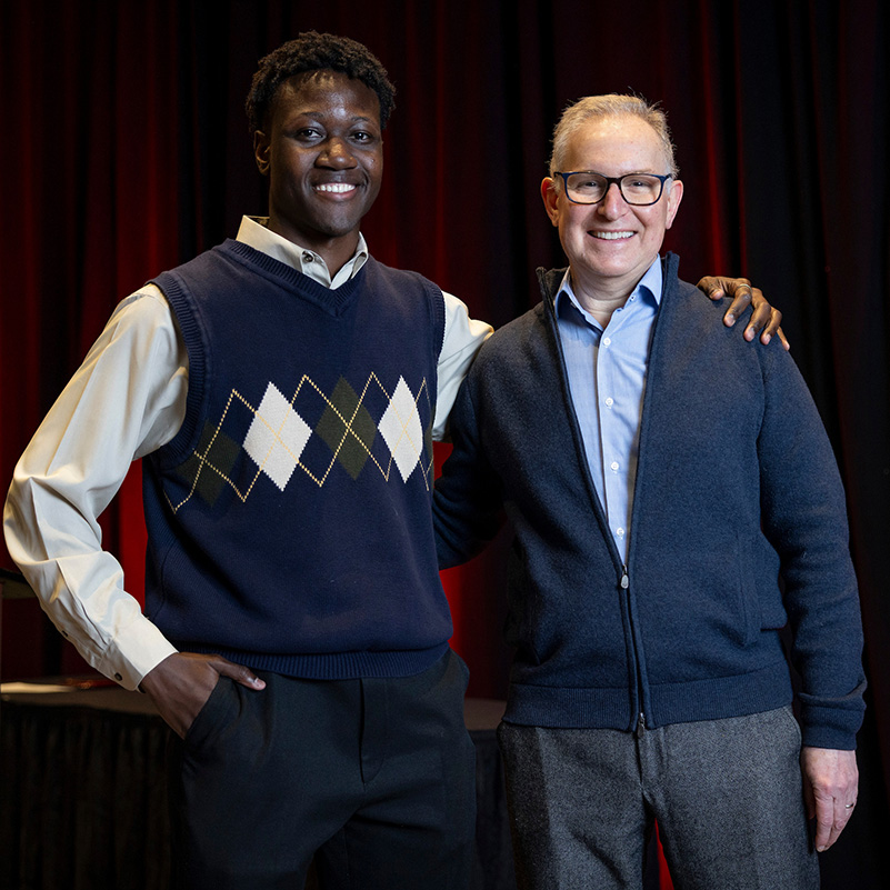 Sekou Cherif '26 poses with his POSSE mentor F&M Professor Scott Lerner