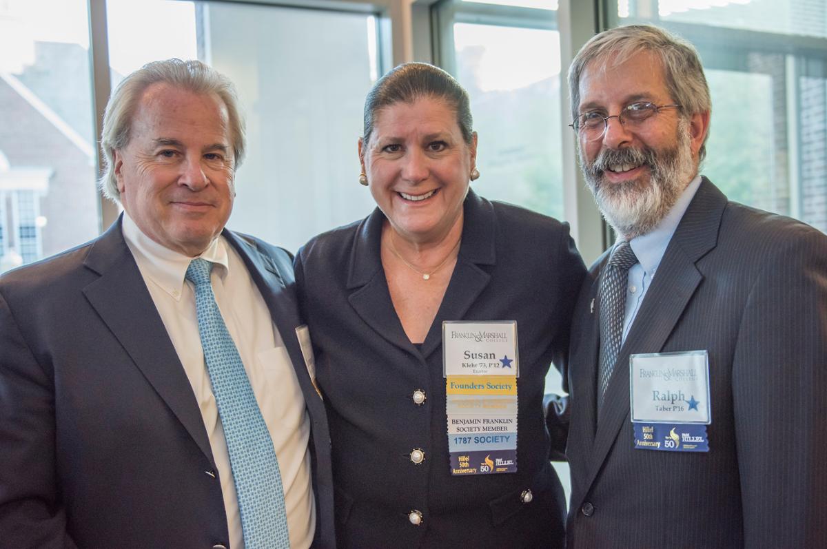 Leonard M. Klehr, Esq. ’72, P’12 and Susan Kline Klehr ’73, P’12, and Ralph S. Taber, Ph.D. P'16