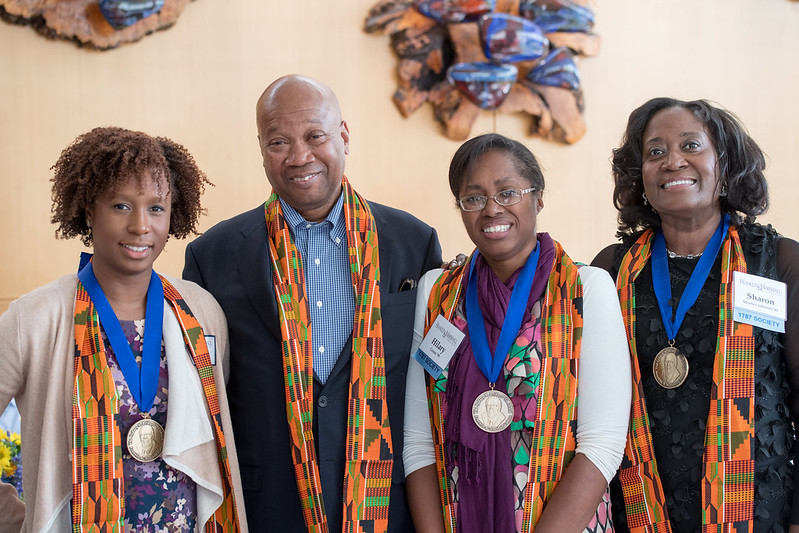 The 2017 Bridgett Award recipients gather for a group photo wearing their stoles.