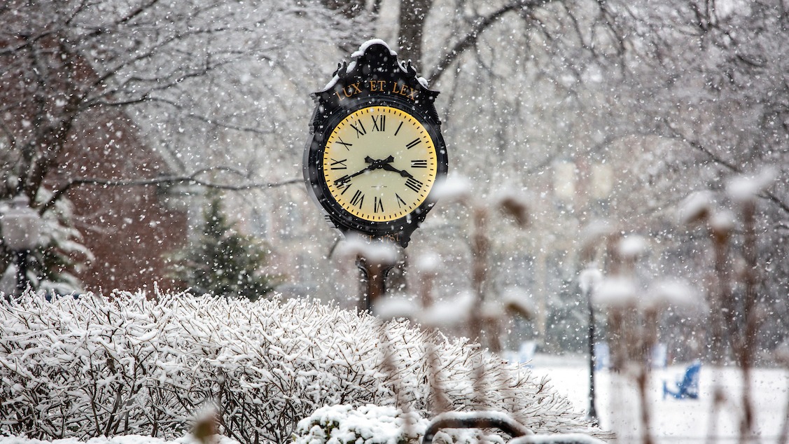 F&M campus in snow