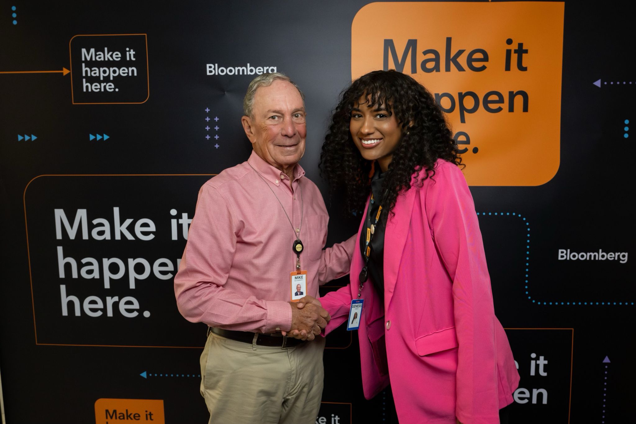 Genesis Familia and Michael Bloomberg