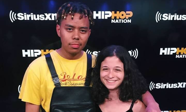 Elena Robustelli ’21 poses with two-time Grammy nominated rapper Cordae who she worked for during her Atlantic Records internship.