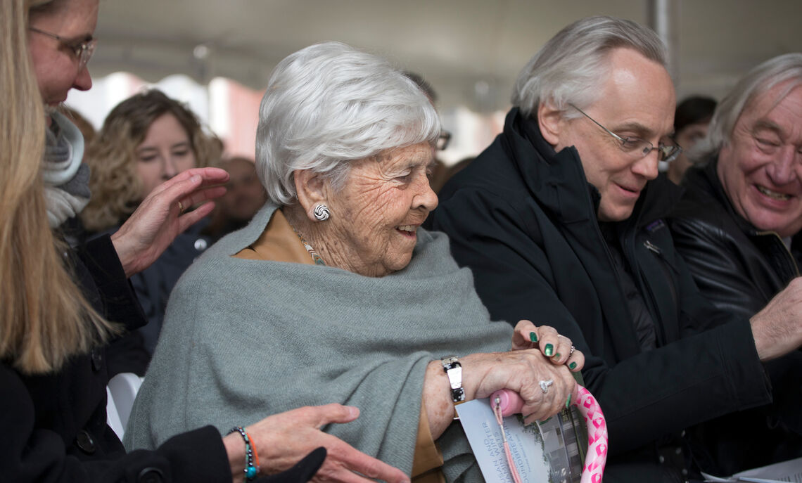 Ann Barshinger attends the Winter Visual Arts Center groundbreaking ceremony in 2018.