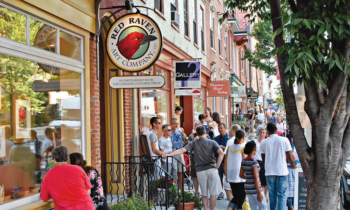 Gallery Row on a First Friday in downtown Lancaster