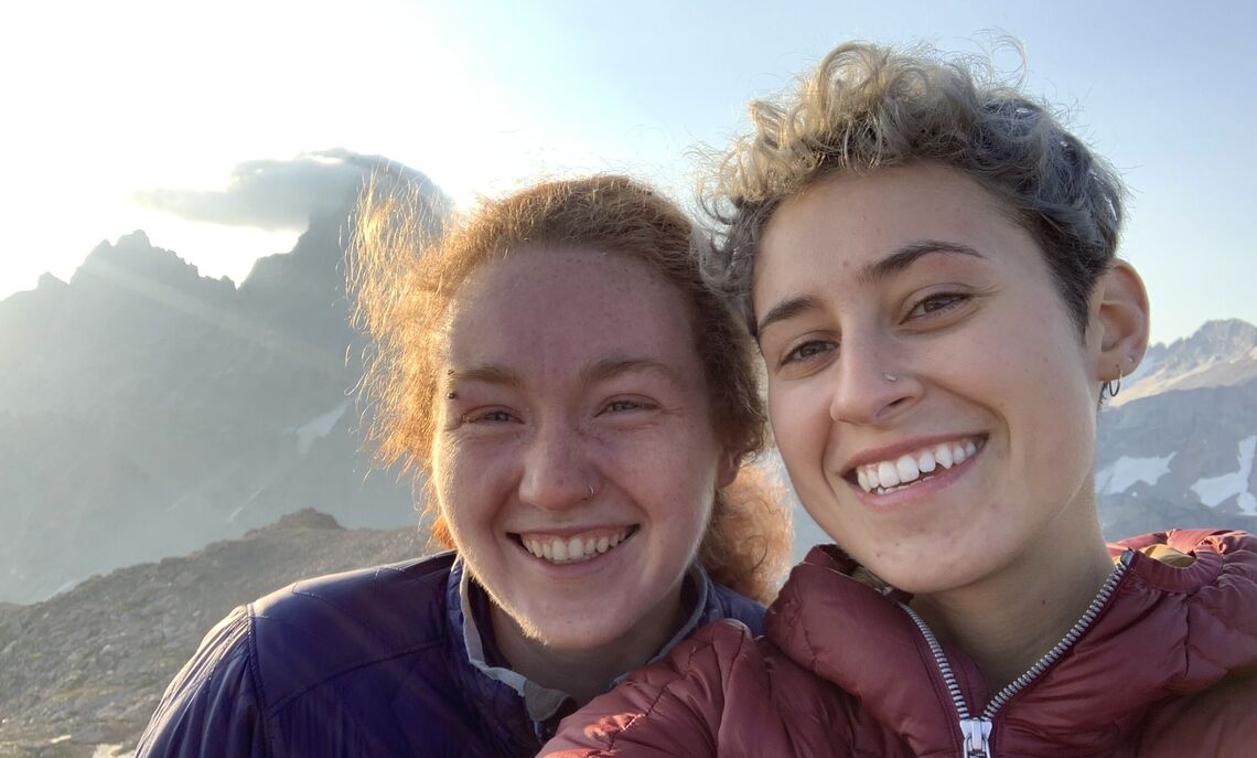 Mira Lerner '20, right, with fellow graduate Charlotte McAdams '20. Lerner is a candidate for the juris doctorate degree at Harvard Law School. McAdams is a student at Harvard Divinity School.