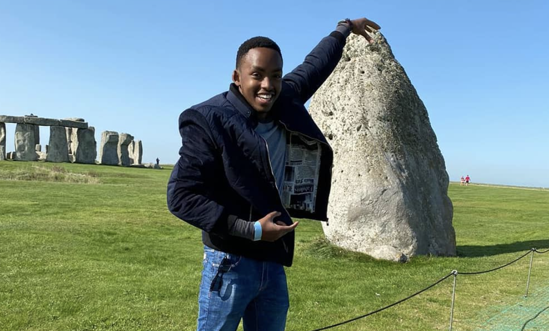 Ian Rubimbura, first-year international student from Rwanda in F&M's Bath cohort, exploring Stonehenge