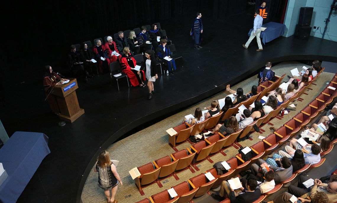 Sixty members of the Class of 2017, along with four members of the Class of 2018, are inducted into Phi Beta Kappa May 12 in Roschel Performing Arts Center's Schnader Theatre. Phi Beta Kappa is one of the nation's most prestigious honor societies, celebrating excellence in the liberal arts and sciences.