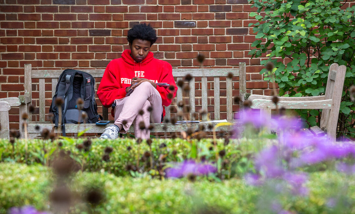 Maceo Whatley '22 has found another outlet for answers: writing rap music, jotting down lyrics in the margins of his course notes when inspiration strikes. “I want to incorporate that into the issues that matter to me. I’d like my politics and my passions to become more interconnected.”