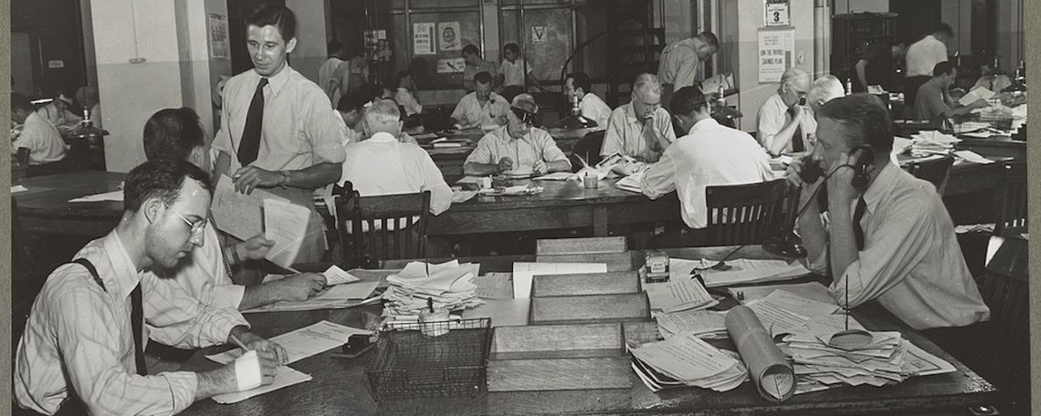news room of the new york times