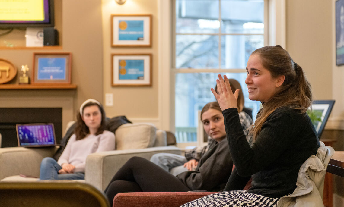 F&M students gather at the Klehr Center for a monthly interfaith discussion.
