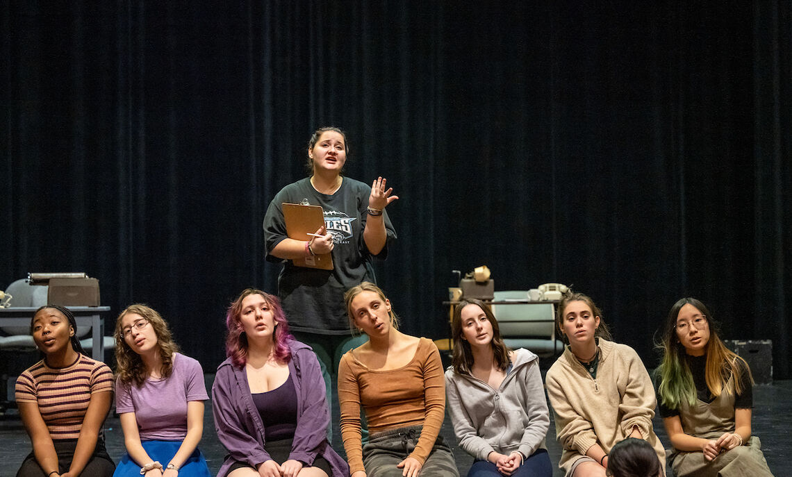 Behind the scenes: Members of F&M Players, the College's student-run musical theater organization, rehearse for the upcoming production of "9 to 5: The Musical."